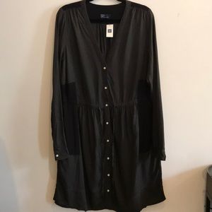 Gap Long Sleeve Button Down Dress in Black
